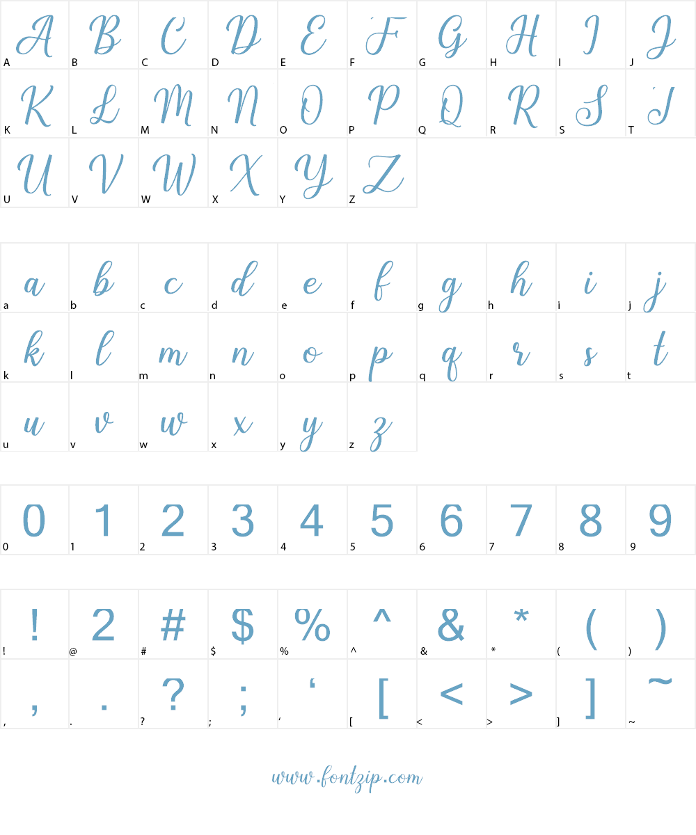 Shalinta Font Character