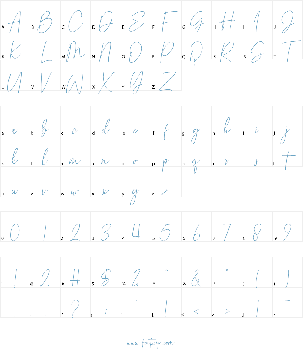 Blancha Font Character