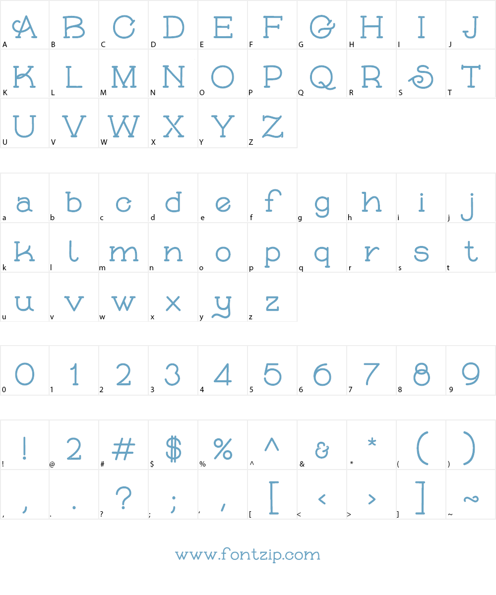 Skybird Family Font Character